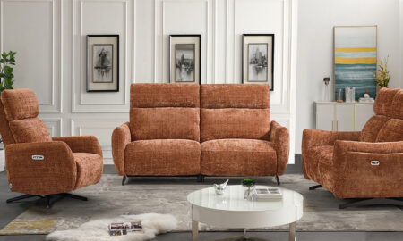 Canapé 3 places 2 relax électriques